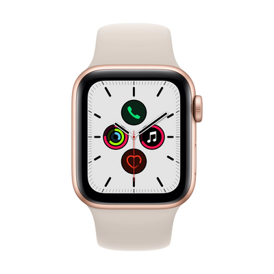 Apple Watch SE (v2) GPS, 40mm, Starlight, fehér sportszíjjal
