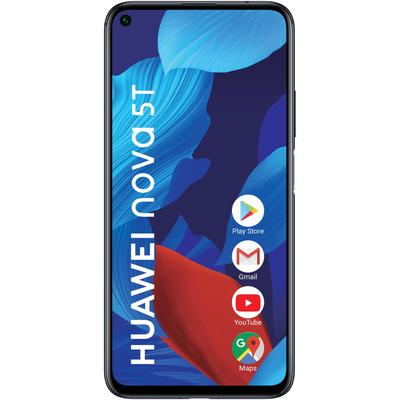 Huawei Nova 5T Mobiltelefon, Kártyafüggetlen, Dual Sim, 6GB/128GB, Black (fekete)