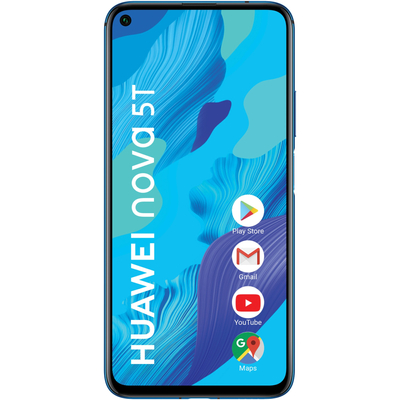 Huawei Nova 5T Mobiltelefon, Kártyafüggetlen, Dual Sim, 6GB/128GB, Blue (kék)